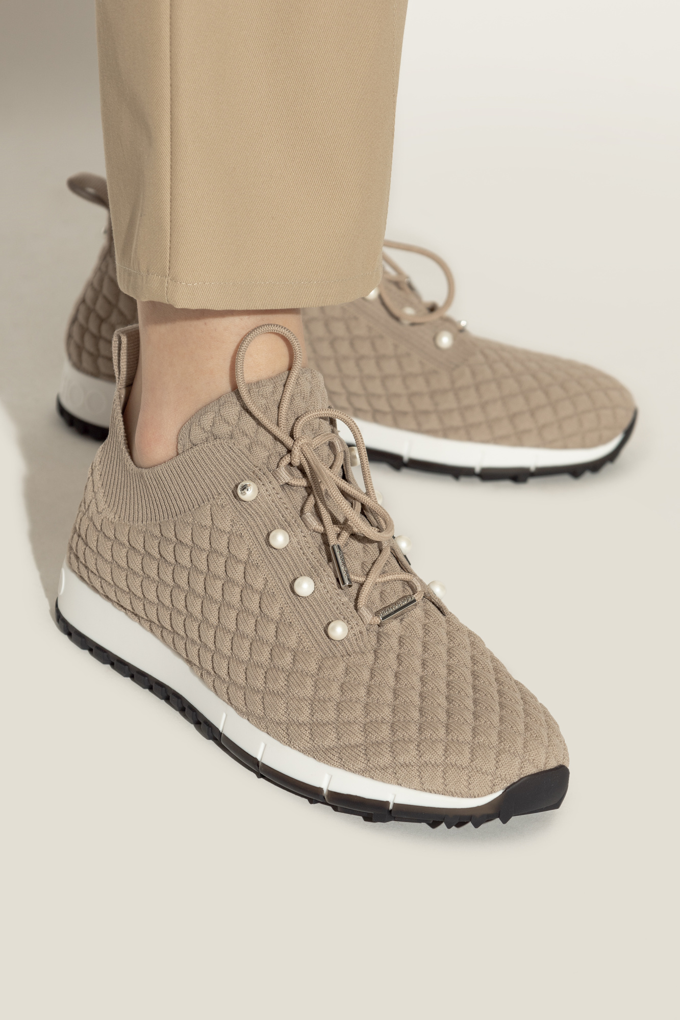 スニーカー Jimmy Choo FW25 Sneakers & Slip-On (VELES ITBX STONE) Grey